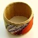 Embroidered quilted silk bracelet - Purple touch