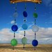 Sea Glass Bottle Bottoms Windchime / Mobile with Glass Beads and Bells