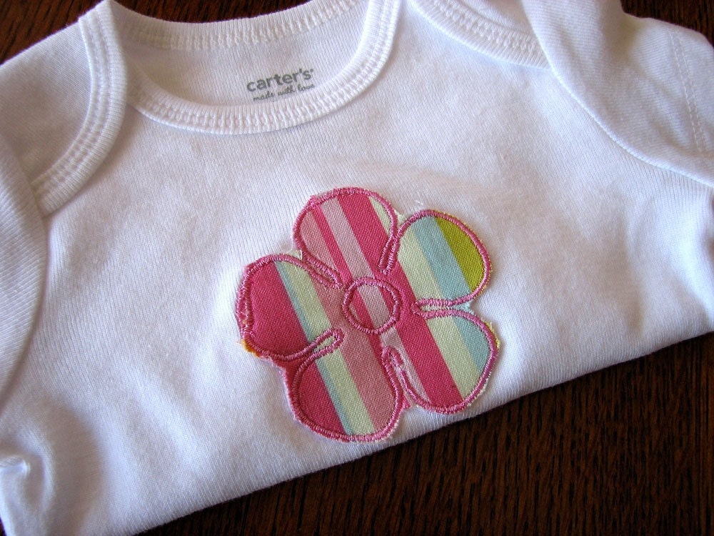 Flower Appliqued Bodysuit
