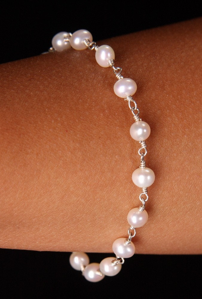 Freshwater Pearl Bridal Bridesmaid Bracelet, The Ashley