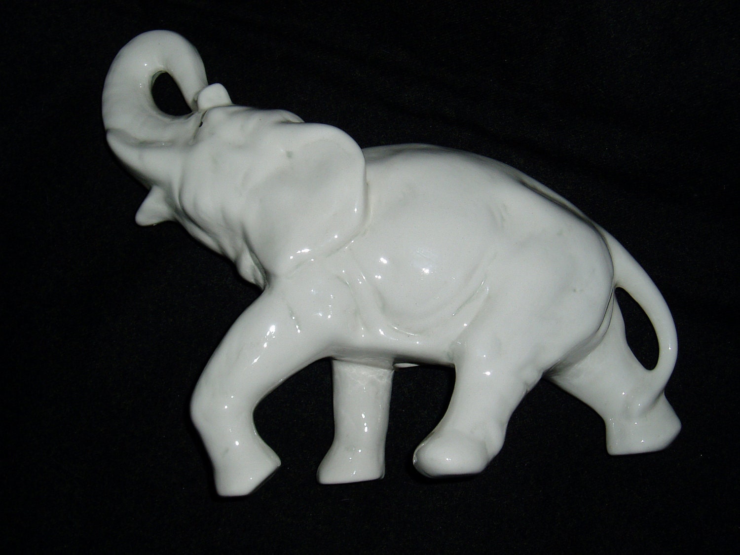 ceramic white elephant statue