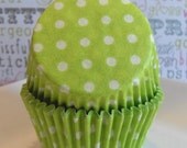 Lime Green Polka Dot Cupcake Liners (50)