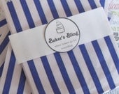Set of 50 Navy Blue Stripe Candy Bags for Candy Bars, Party Treats and Gifts - (5 x 7)