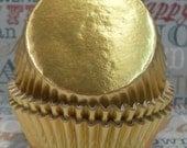 Gold Foil Cupcake Liners,  Baking Cups Professional Grade and Greaseproof (100 Count)