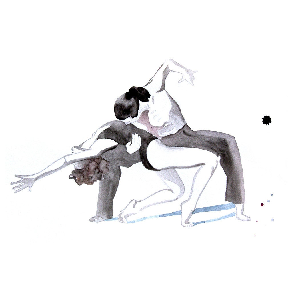 Modern Ballet dancers dancer Original Watercolor Painting 13x19 dance home wall decor woman artwork illustration wall art