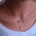 Dragonfly in the rain sterling silver lariat necklace with Swarovski Crystal