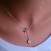 Dragonfly in the rain sterling silver lariat necklace with Swarovski Crystal