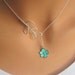 Aqua Orchid Flower with CZ and Branch lariat necklace. Bridal. Wedding. Bridesmaids Gift. Everyday Wear. In Silver.