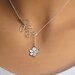 Orchid with CZ and Branch lariat necklace. Bridal. Wedding. Bridesmaids Gift. Everyday Wear. In Silver.