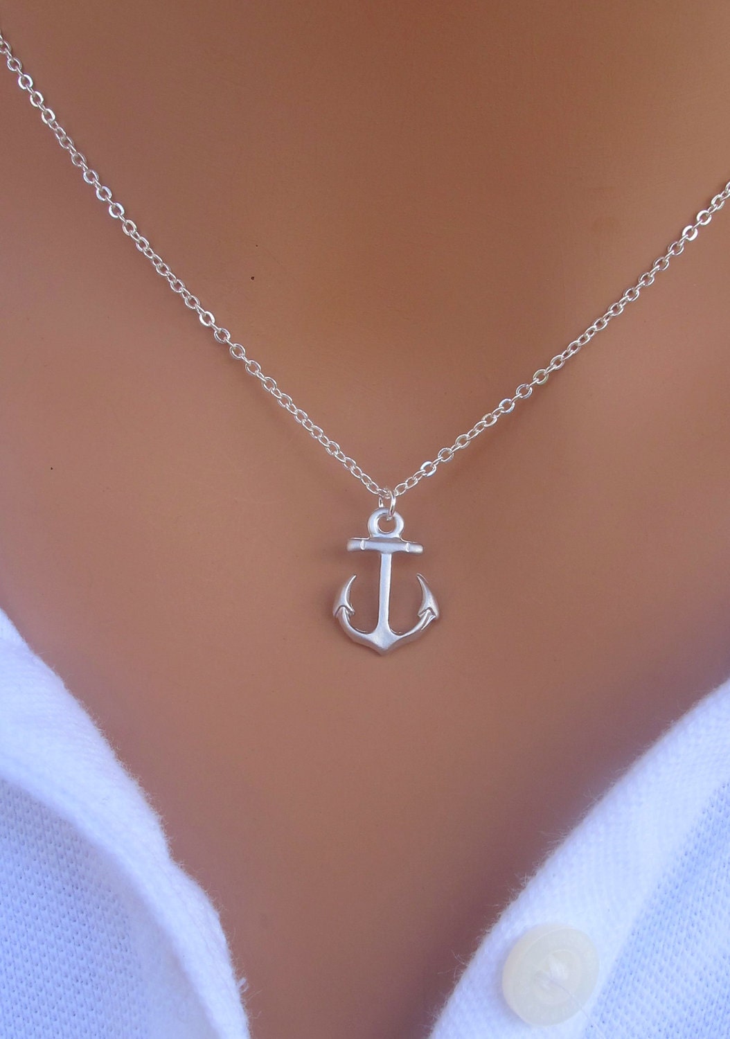Silver Anchor necklace.