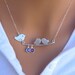 Mommy and Baby bird necklace. CUSTOM BIRTHSTONE. Personalized. Gift.