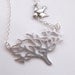 Tree and Sparrow Bird Necklace in STERLING SILVER.