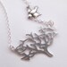 Tree and Sparrow Bird Necklace in STERLING SILVER.