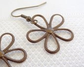 flower earrings Spring metal brass dangle earrings jewelry