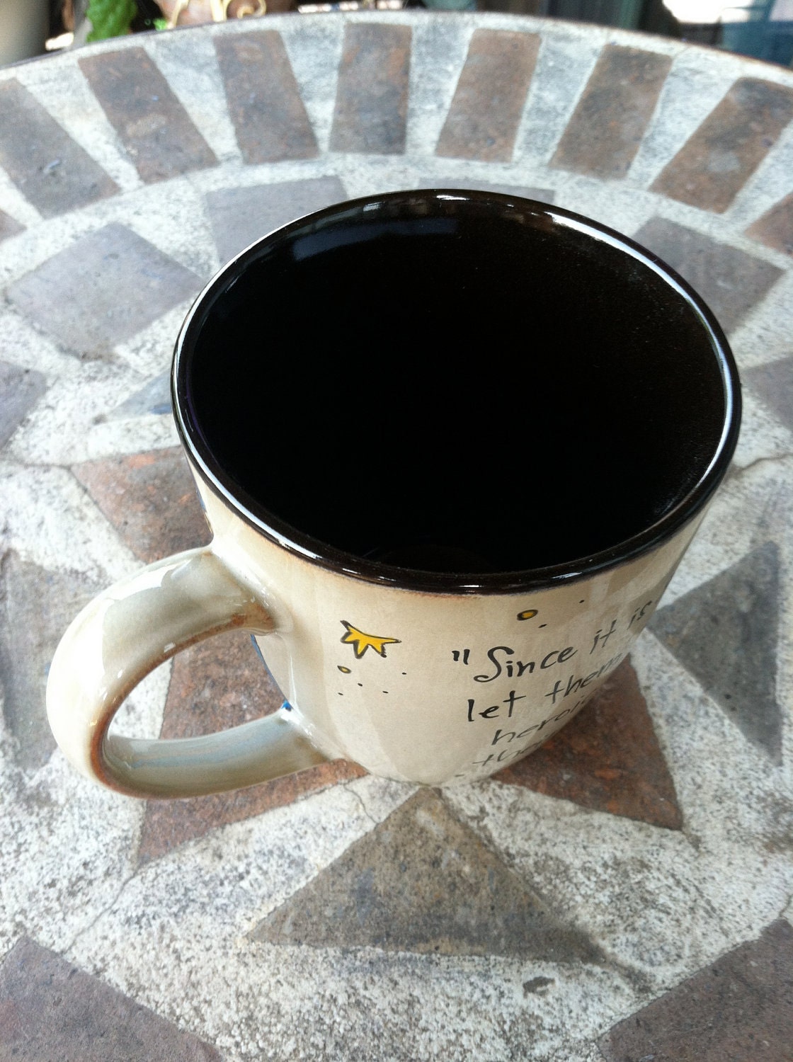 C.S. Lewis "Brave knights and heroic courage" Literary Quote Mug - Taupe, rustic mug with medieval castle