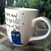 Doctor Who "The Doctor. In the TARDIS. Next stop: Everywhere." River Song TARDIS quote - Hand Painted White Quote Mug