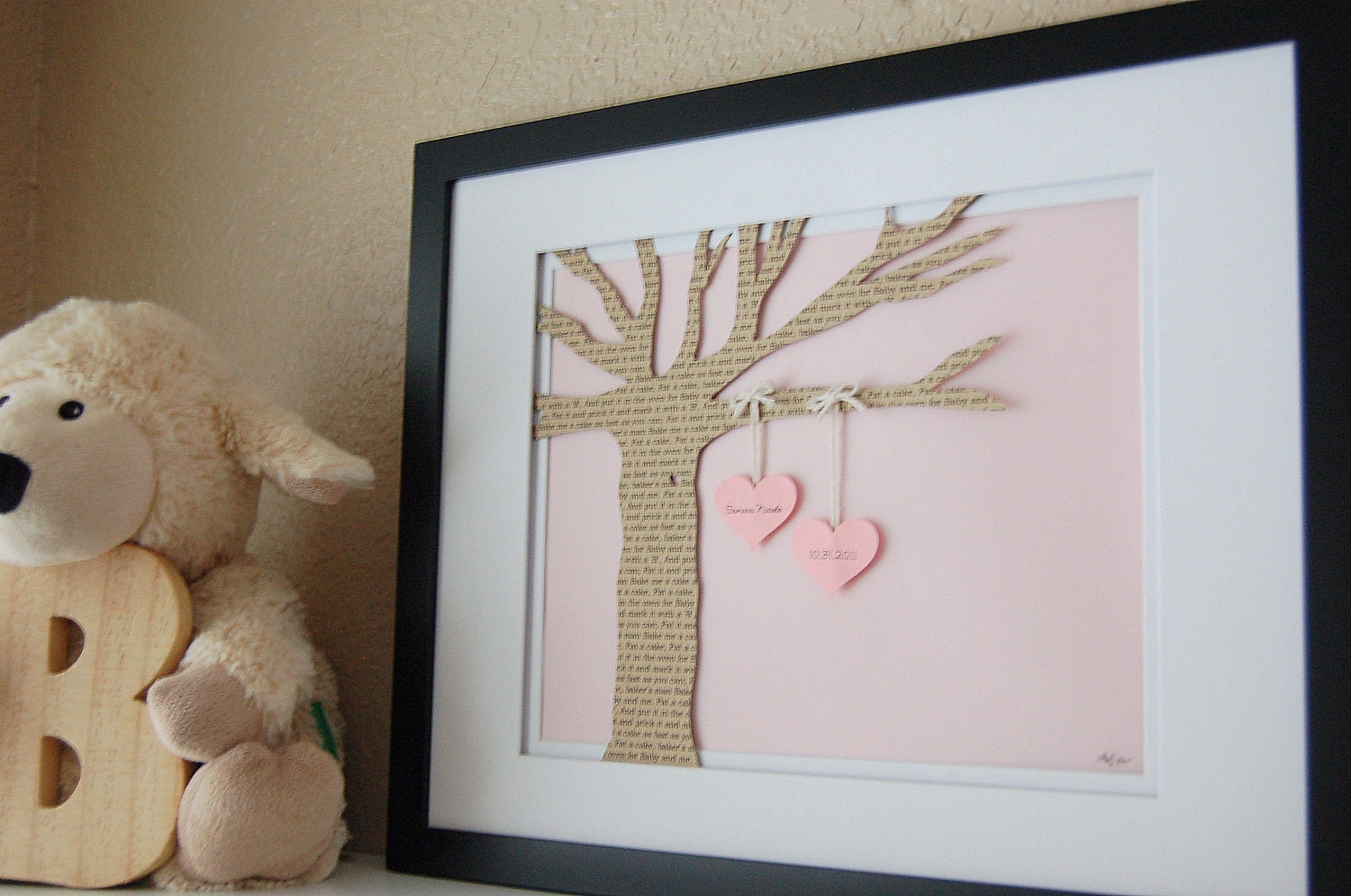 Baby Gift, Personalized Nursery Tree - New Baby Lullaby, Children's Nursery Rhyme, Unique baby shower gift, Nursery Art