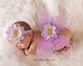 DREAMY Lilac and Lavendar Sequin Flower HEADBAND -Gorgeous Photo Prop -Spring Summer Easter Ready -Amazing Detail - Matching Wings