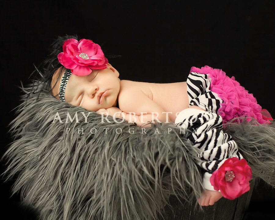 ZEBRA HEADBAND and LeG WARMER Set - Newborn to Toddler Sizes Available