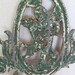 Chippy Green Vintage Cherub Wrought Iron Wall Found Piece
