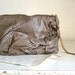 Leather Wristlet Clutch in Khaki Leather . Urban Boho Chic - OOAK