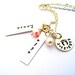 Personalized Necklace, Hand Stamped Jewelry, Metal Work, Charm Necklace, Baby Feet Jewelry - Twin Laura and Emma
