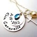Personalized Mommy Necklace Handstamped Jewelry Sterling Silver Name Birthstone Jewelry Necklace - Cross my Heart
