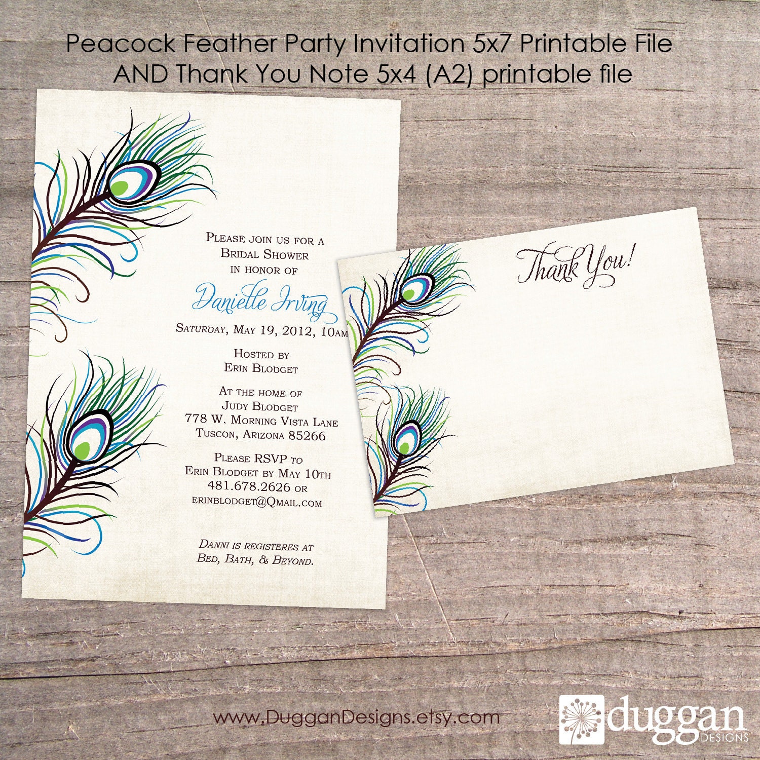 Peackock Feather Party Tablescape - Printable Party Decorations