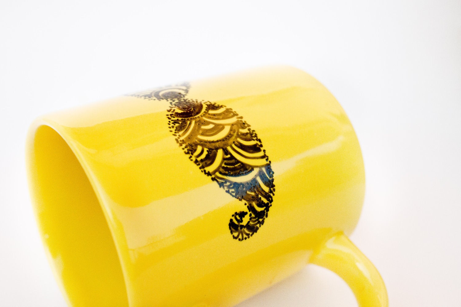 Moustache Coffee Mug hand painted cup - for him