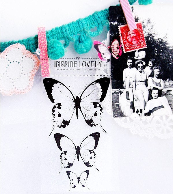 Transparency Embellishment love-  Butterflies