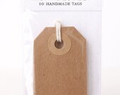 10 Handmade Gift Tags -  Kraft