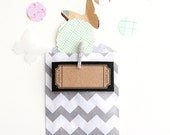 20 Sweet Chevron Bags- Grey