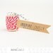 10 yards Red and White Bakers Twine hand wound on a cute mini wooden spool