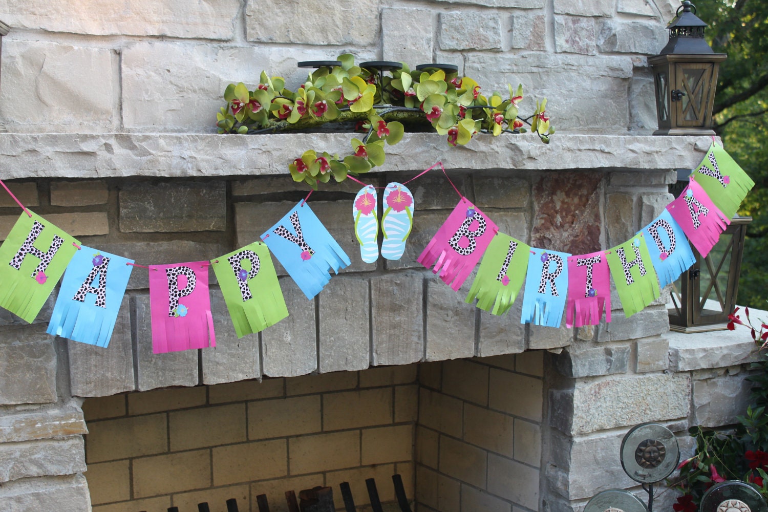 INSTANT DOWNLOAD Birthday Party Luau Banner Printable PDF File
