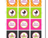 Baby Shower Cupcake Toppers - Funky Baby Carriage Party Decorations Personalized Printable File Il_170x135