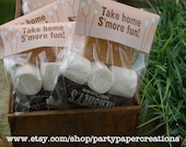 S'Mores Party Favor Bag Topper - Backyard Campout Thank You Tag Instant Download
