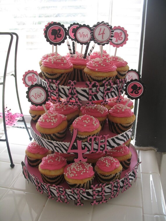 Barbie Birthday Party Printable Decor - Barbie Silhouette Party Decorations - DIY Tablescape - Vintage Barbie Party Printables Il_570xn