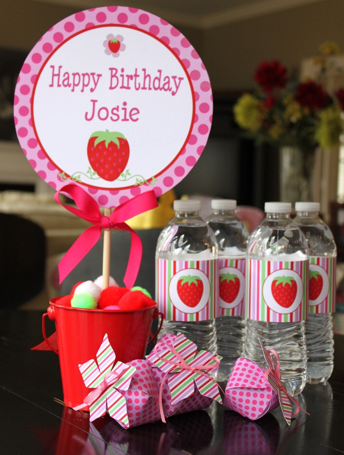 Strawberry Shortcake Birthday Party Printables, Favor Toppers, Bottle Wrappers, Cupcake Wrappers, and more