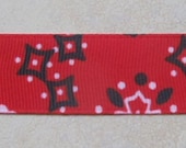 Red Bandana print on 7/8" grosgrain ribbon