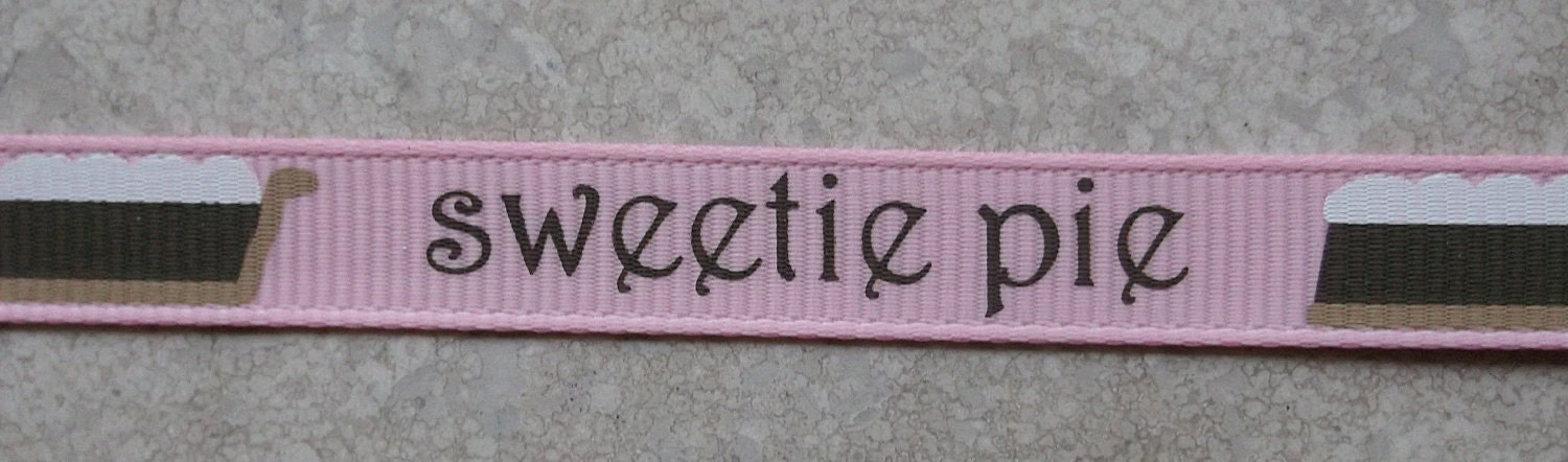 Pink 3/8 inch grosgrain ribbon with perfect pie - April Klein Il_170x135