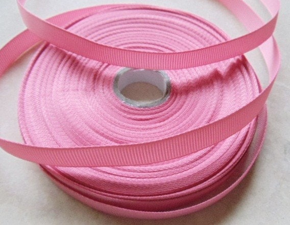 Solid pink 3/8 inch grosgrain ribbon Il_570xn