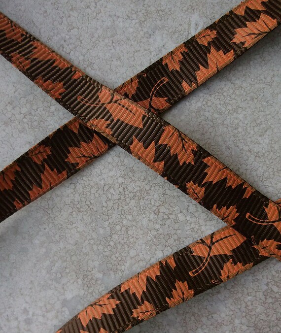 Fall Leaves on 3/8" grosgrain ribbon Il_570xn