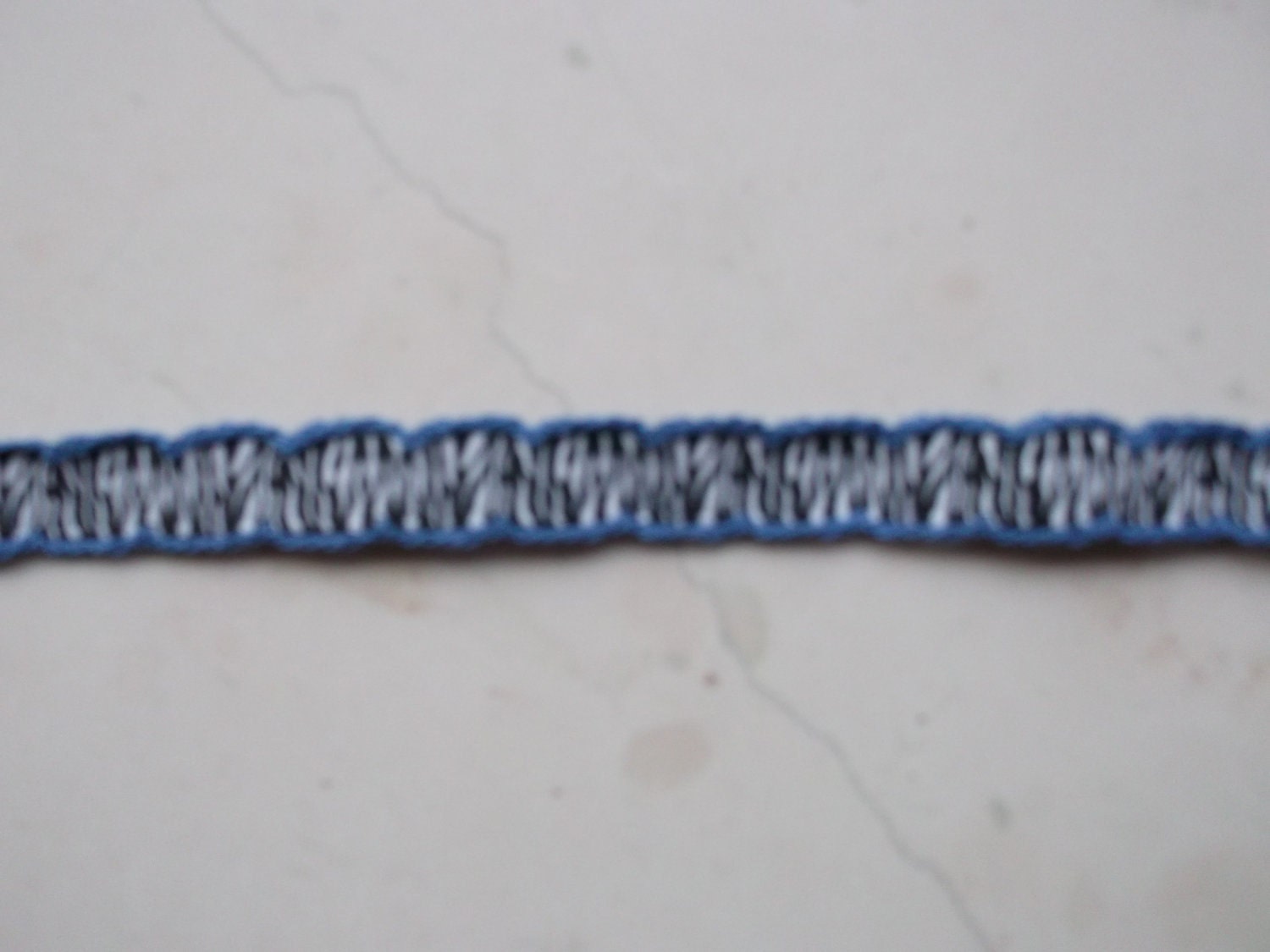 Blue Moonstitch on zebra print 3/8" grosgrain ribbon Il_570xn