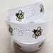 Buzzy Bumble Bees printed on White 7/8 inch grosgrain ribbon