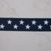 White Stars on Navy 7/8 inch grosgrain ribbon-4th of July