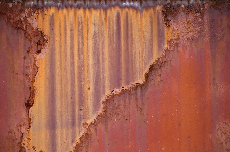 Rust photography. Orange abstract industrial metal artwork photograph, metallic texture home decor gift. 8x10 fine art photo. UK seller