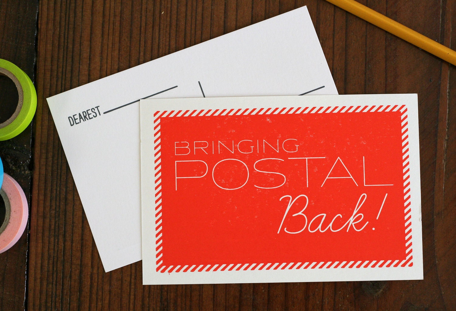 Bringing Postal Back Letterpress Printed Postcard