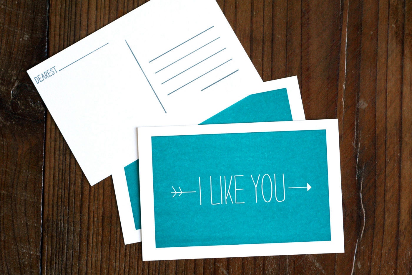 I Like You / Letterpress Printed Postcard