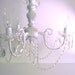 Antique Chandelier White 1930s Lighting Shabby Chic Vintage