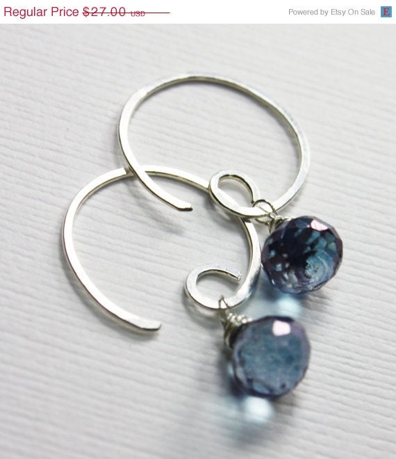 SALE Cyber Monday Etsy Dragonfly Blue Purple Gradiated Briolette Sterling SIlver Unique Swirl Earrings - Stocking Stuffer ideas